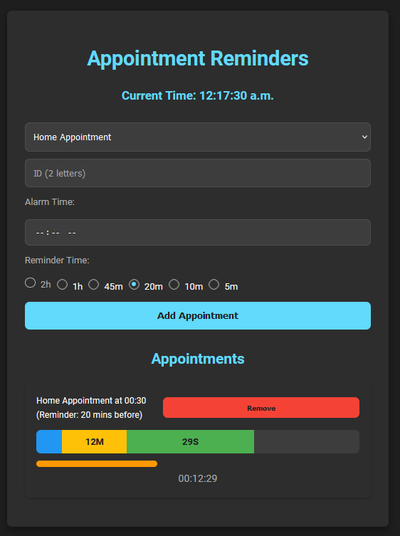 Appointment Reminder App Screenshot