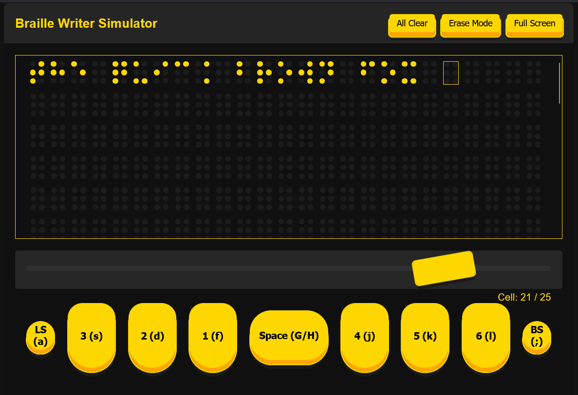 Mechanical Braille Writer Simulator Screenshot